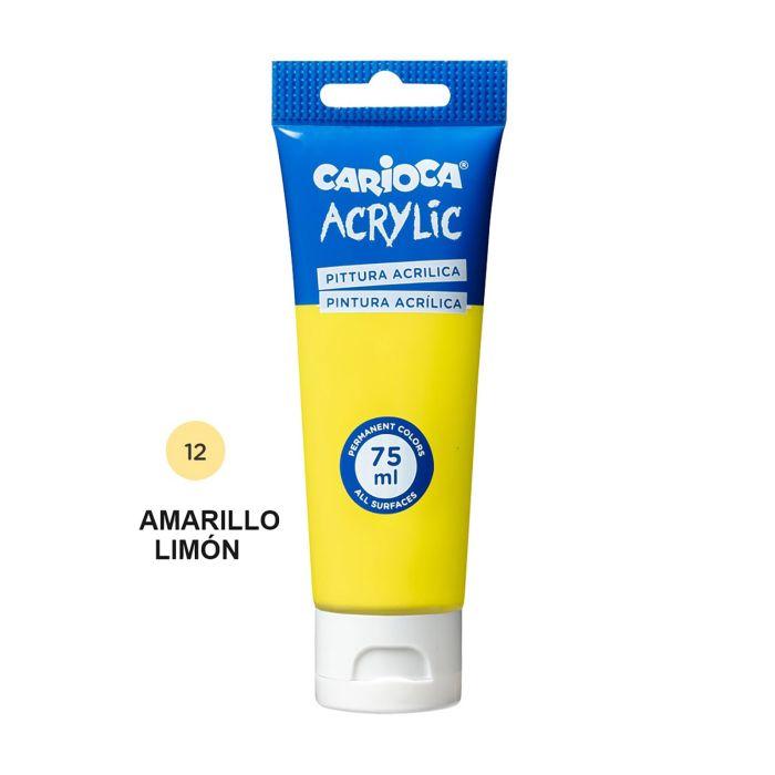 PINTURA ACRILICA CARIOCA 75ML AMARILLO LIMON