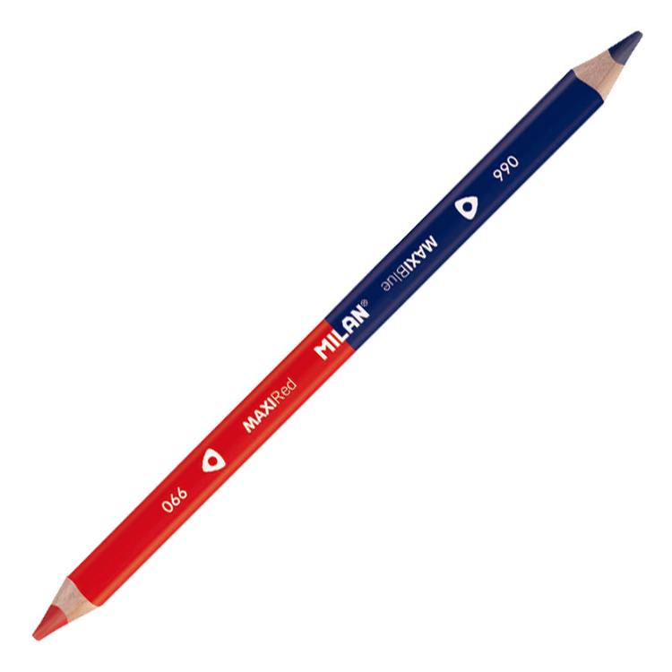 LAPIZ BICOLOR TRIANGULAR MAXI ROJO-AZUL MILAN C/12 UD.