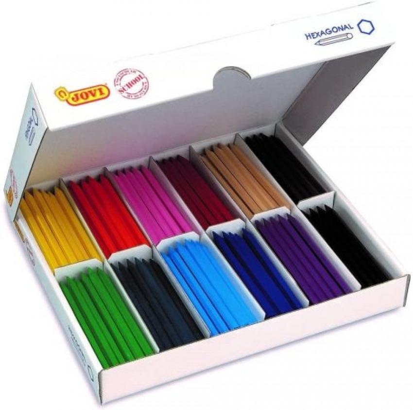 CAJA DE 300 CERAS PLASTICAS HEXAGONALES COLORES SURTIDOS JOVI