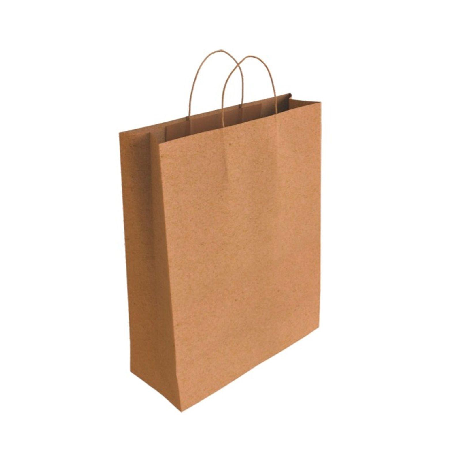 BOLSA CON ASAS KRAFT MARRON "S" 24+10X32 P/25 UD