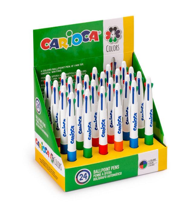 BOLIGRAFO CARIOCA 4 COLORES EXP. 24 UD