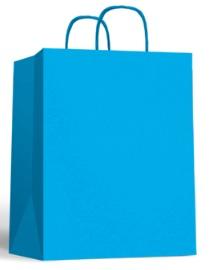 BOLSA CON ASAS CELULOSA CELESTE "M" 27+12X37