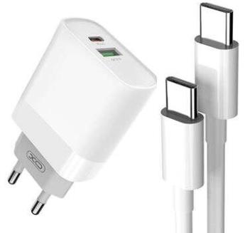 CARGADOR DE CORRIENTE 1X USB-A 1X USB-C CARGA RAPIDA 3.0 + CABLE USB-C 1M XO L64