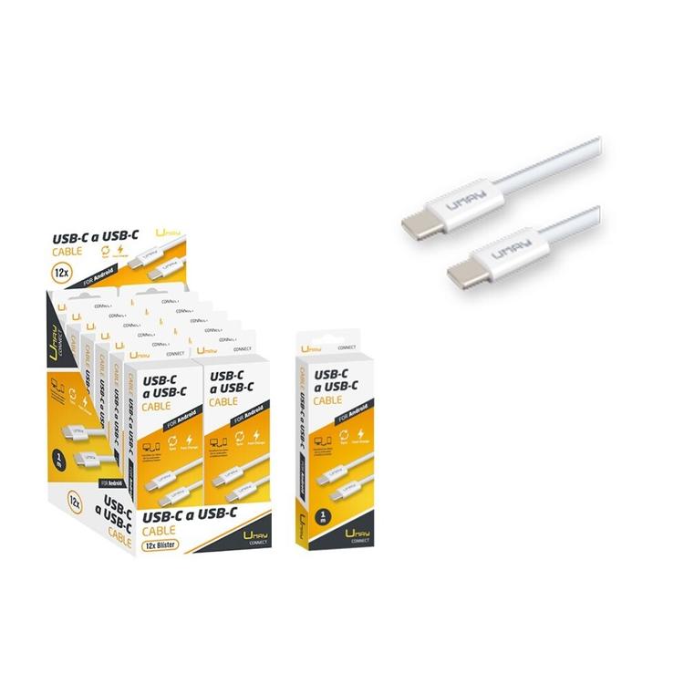 CABLE CARGADOR USB-C A USB-C UMAY