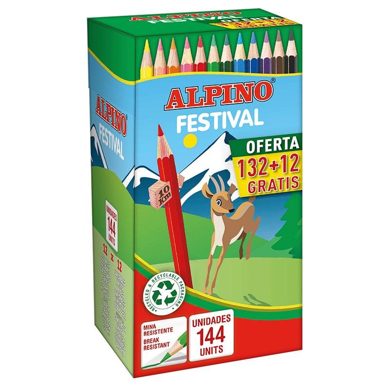 LAPIZ COLOR FESTIVAL SCHOOL PACK 132+12U ALPINO