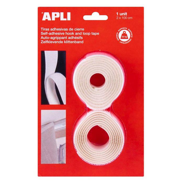 2 CINTAS ADHESIVAS VELCRO BLANCO DE 1 METRO APLI