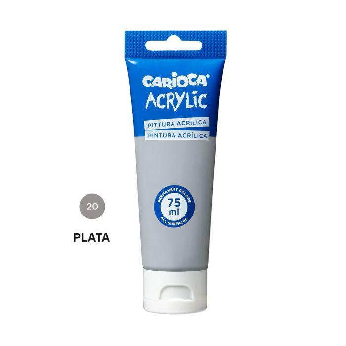 PINTURA ACRILICA CARIOCA 75ML PLATA