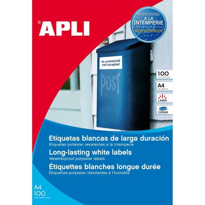ETIQUETA ADHESIVA 210X297 POLIESTE RESISTENTE INTEMPERIE LASER APLI