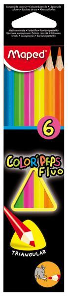 LAPICES COLOR PEPS FLUO MAPED C/6 UD.