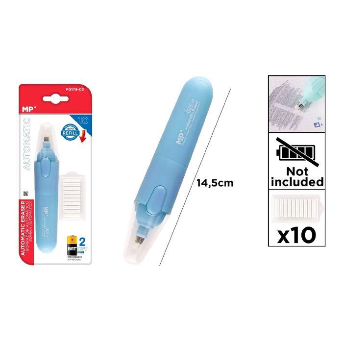 GOMA DE BORRAR AUTOMATICA + 10 RECAMBIOS AZUL MP