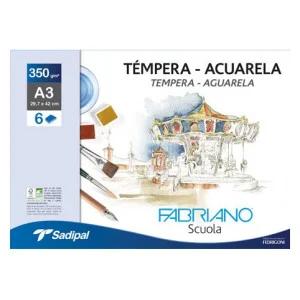 MINIPACK PAPEL ACUARELA A4+ 24X32 350GR 6+2 HOJAS FABRIANO