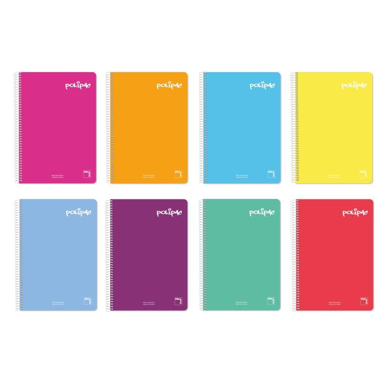 CUADERNO POLIPAC T/P Fº 80H CUADROS 4X4 PACSA 80GR P/5 UD.