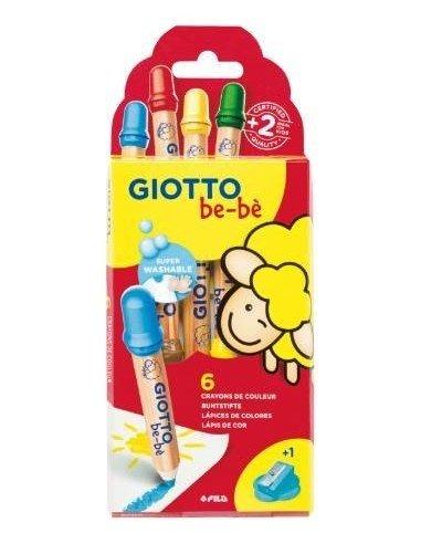 ESTUCHE 6 GIOTTO BE-BE SUPER LAPICES + SACAPUNTAS