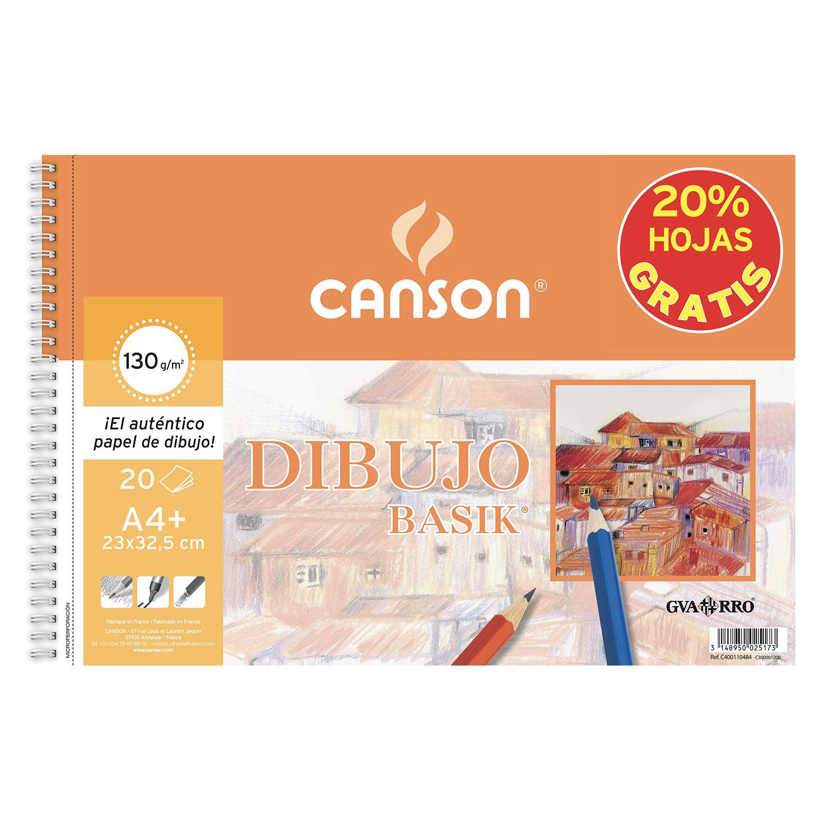 BLOC DIBUJO BASIK GUARRO A4+ 130GR 20H ESPIRAL MICR. CON RECUADRO CANSON