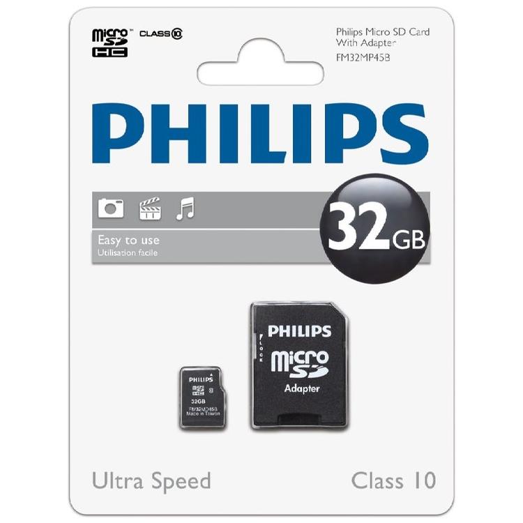 TARJETA MEMORIA MICRO SD 32GB PHILIPS CLASE 10 (Canon incluido)