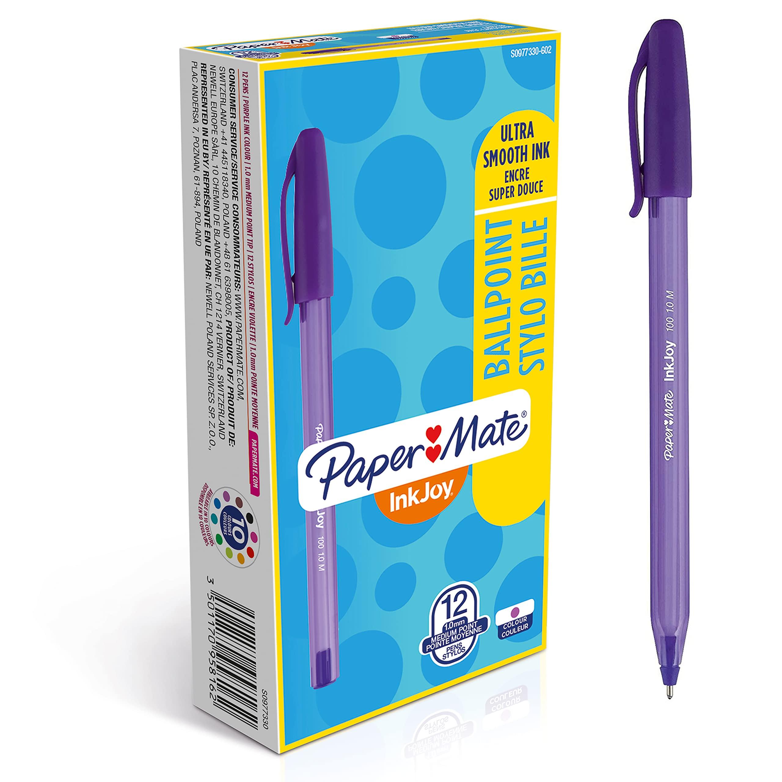 BOLIGRAFO INKJOY VIOLETA 100 PAPER MATE C/12 UD.