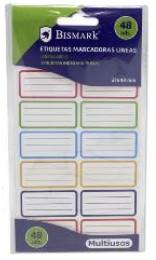 48 ETIQUETAS ESCOLARES BISMARK LINEAS 21X43 MM