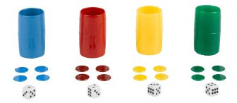 ACCESORIOS PARCHIS 4 JUGADORES PLASTICO FALOMIR