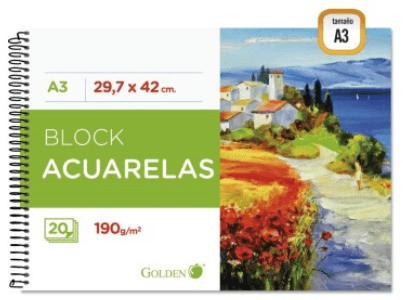 BLOC ACUARELABLE A3 190GR 20H GOLDEN