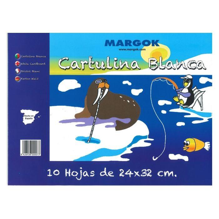 BLOC CARTULINA BLANCA 24X32 MARGOK 180GR 10H