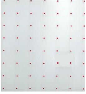 BOBINA FILM PP TRANSPARENTE PUNTOS ROJOS 0.70X50 BASIKA