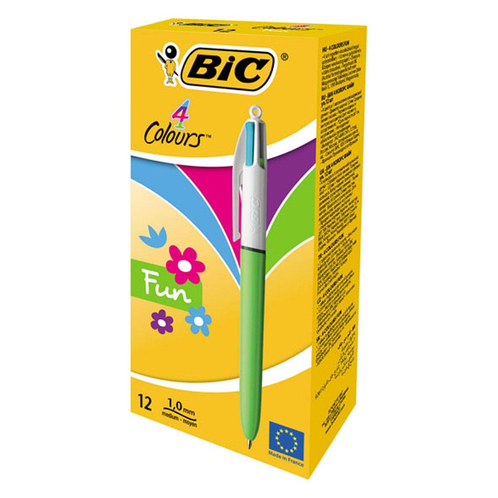 BOLIGRAFO BIC 4 COLORES FUN C/12 UD.