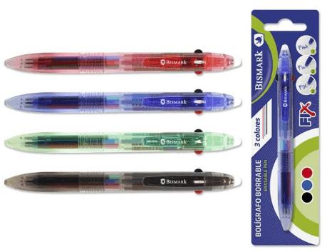 BOLIGRAFO BORRABLE 3 COLORES BISMARK 