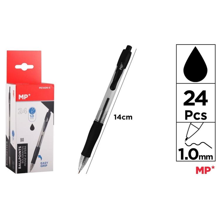 BOLIGRAFO NEGRO PUNTA 1.0 MM MP C/24 UD.