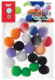 POM POM COLORES SURTIDOS 20mm C/20 UD.