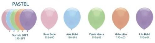 BOLSA 12 GLOBOS 25 CM SURTIDO PASTEL GRAN FESTIVAL