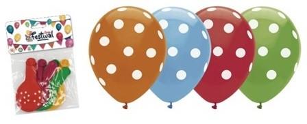 BOLSA 5 GLOBOS 25CM LUNARES T.IMPRESION TAPP