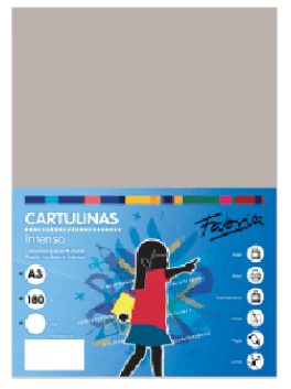 CARTULINA A3 180GR GRIS P/50H. FABRISA