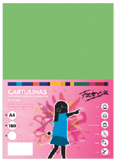CARTULINA A4 180 GR VERDE P/50 UD. FABRISA