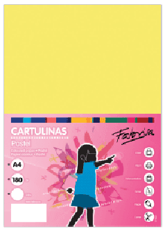 CARTULINA A4 180GR AMARILLO P/50 UD. FABRISA