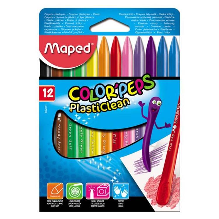 CERA MAPED PEPS PLASTICLEAN 12 COLORES