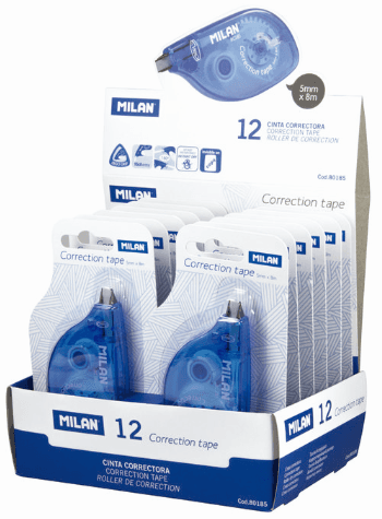 CORRECTOR CINTA 5MM X 8M MILAN C/12 UD.
