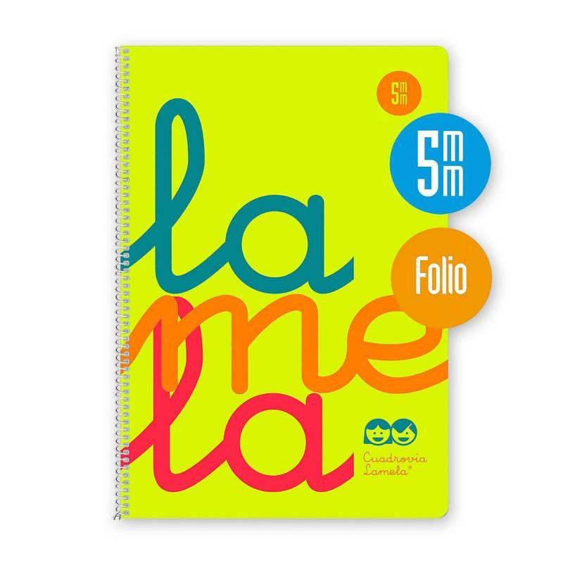 CUADERNO LAMELA Fº FLUOR PP 5X5 80H 90GR C/5 UD.