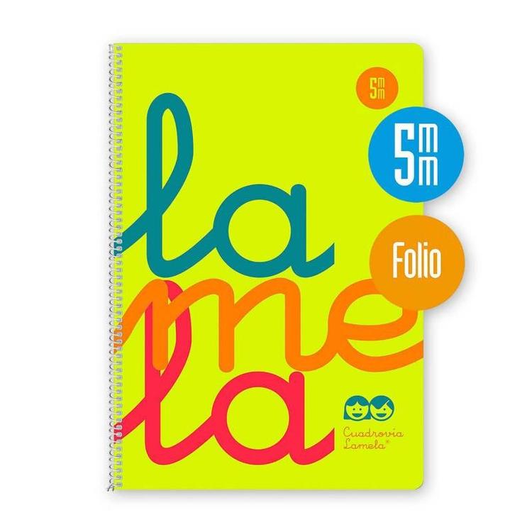 CUADERNO LAMELA Fº FLUOR PP 5X5 80H 90GR C/5 UD.