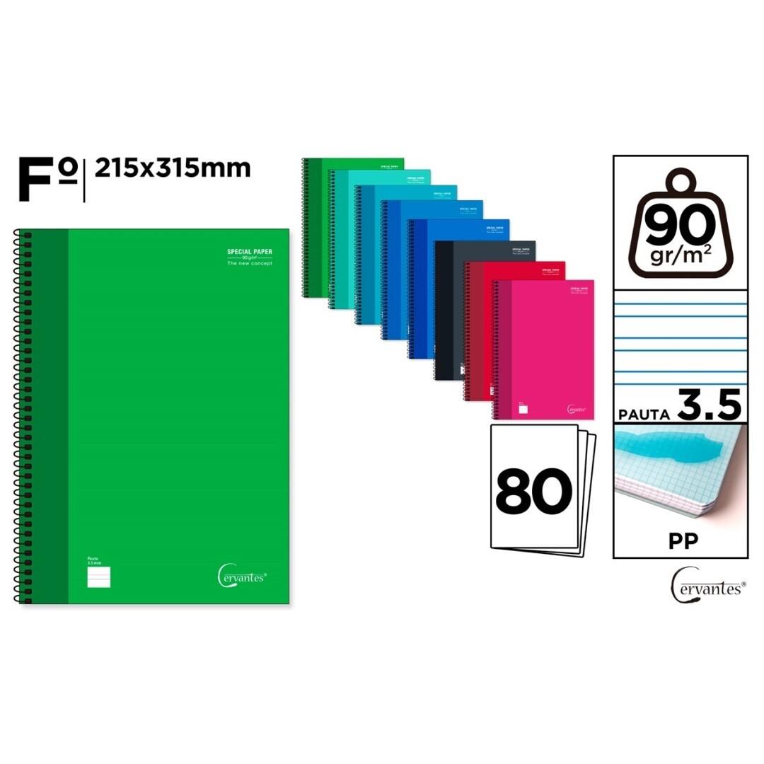 CUADERNO T/P Fº 80H 90GR 3.5 CERVANTES C/8 UD.
