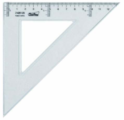 ESCUADRA CRISTAL 20CM C/20 UD.