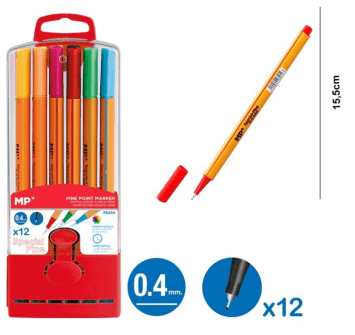 ESTUCHE 12 ROTULADORES PUNTA FINA 0.4 MP