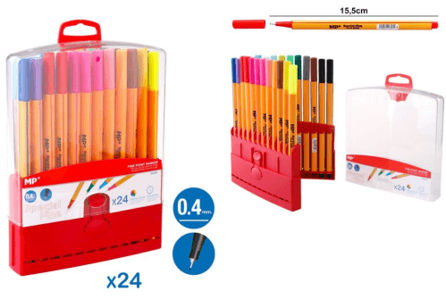 ESTUCHE 24 ROTULADORES PUNTA FINA 0.4 MP