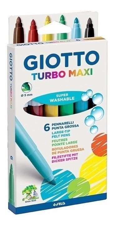 ESTUCHE 6 ROTULADORES GIOTTO TURBO MAXI