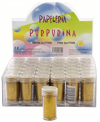 EXPOSITOR C/36 PURPURINA GLITTER FAMA 12 GR. ORO