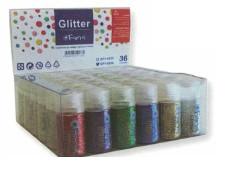 EXPOSITOR C/36 PURPURINA GLITTER FAMA 12 GR. SURTIDOS