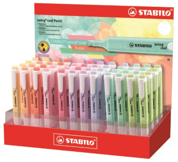EXPOSITOR MARCADOR STABILO SWING COOL PASTEL 48 UD.
