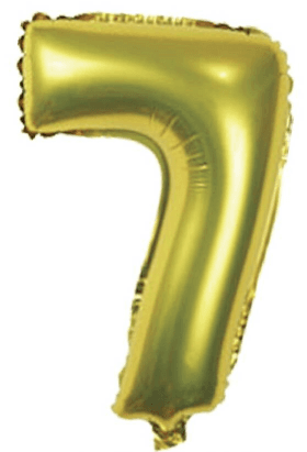 GLOBO DE POLIAMIDA 100 CM. HELIO NUMERO 7 ORO