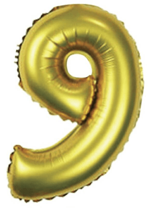 GLOBO DE POLIAMIDA 100 CM. HELIO NUMERO 9 ORO