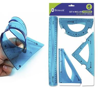 JUEGO 4 REGLAS FLEXIBLES 30/18/13/15 BISMARK C/12 UD.