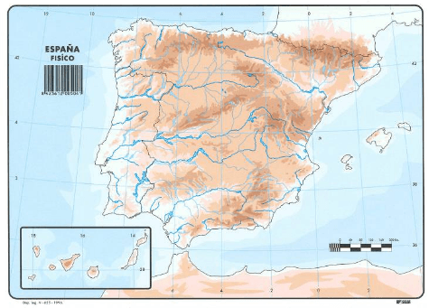 MAPA MUDO ESPAÑA FISICO P/50 UD. SELVI